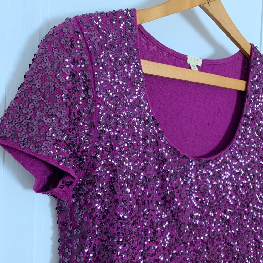 EUC JCrew Glitter Sequin Tee